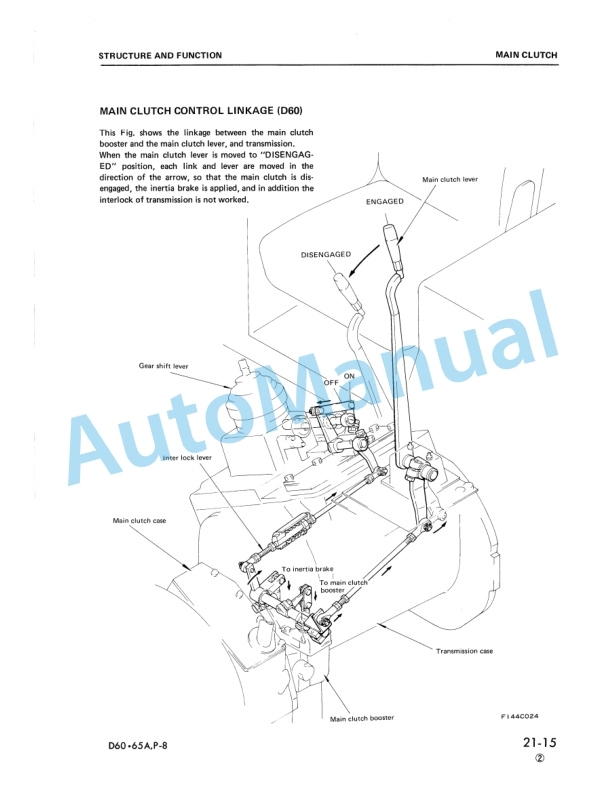 Komatsu D60A-8, D60E-8, D60P-8, D60PL-8, D65A-8, D65E-8, D65P-8, D65E-8A, D65P-8A Bull Dozer Shop Manual SEBM01440809-2