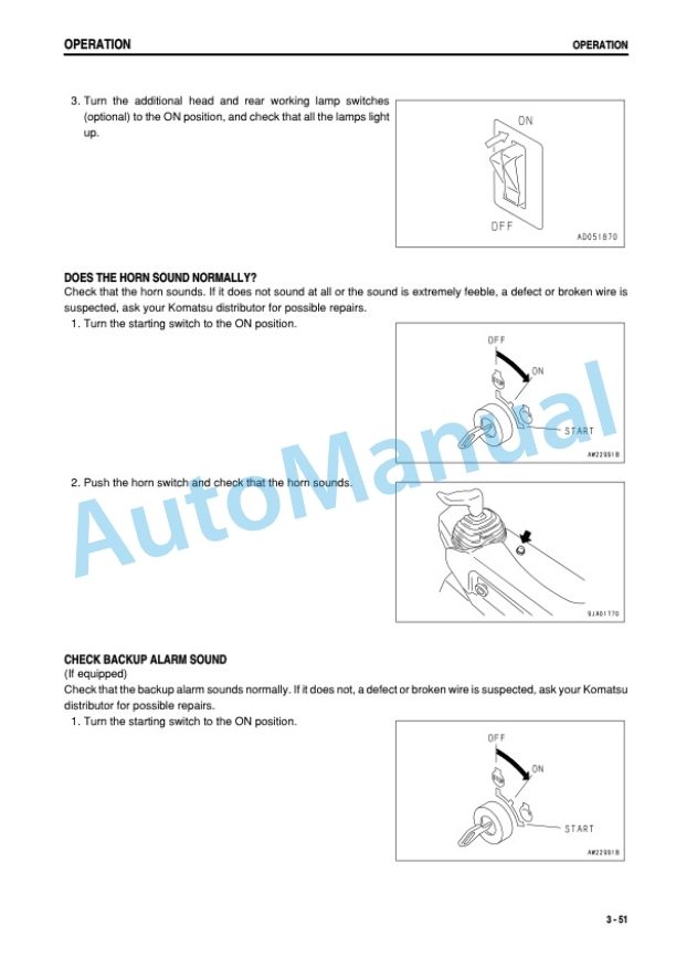 Komatsu D61EX-12, D61PX-12 Bull Dozer Operation and Maintenance Manual KEAM052300P-3