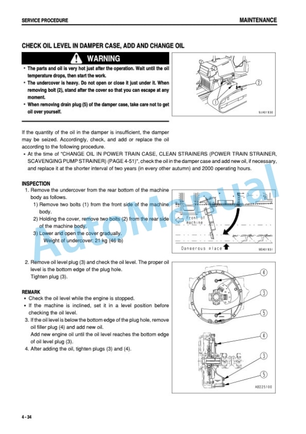 Komatsu D61EX-12, D61PX-12 Bull Dozer Operation and Maintenance Manual KEAM052300P-5