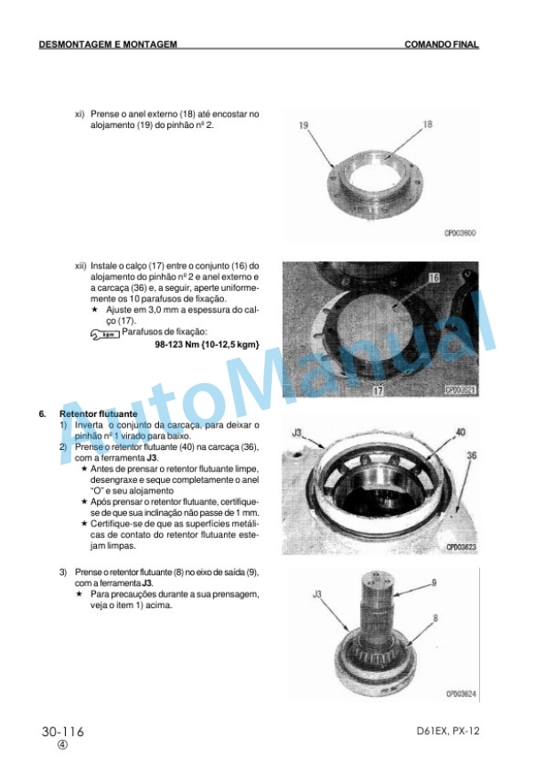 Komatsu D61EX-12, D61PX-12 Bull Dozer Shop Manual KPBM006002-5