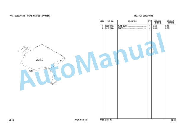 Komatsu D61EX-12, D61PX-12 Bulldozer Parts Manual KEPB002502-5
