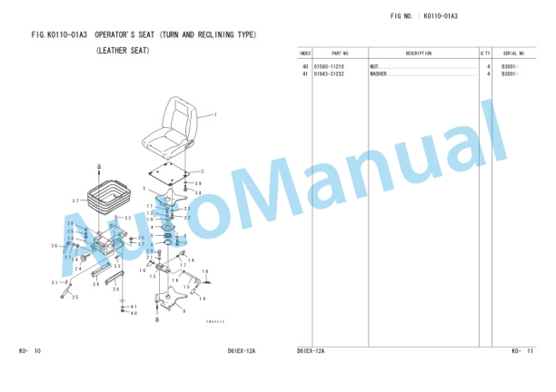 Komatsu D61EX-12 Parts Manual KEPB098900-3