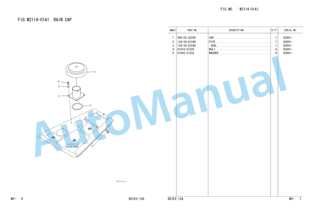 Komatsu D61EX-12 Parts Manual KEPB098900-5
