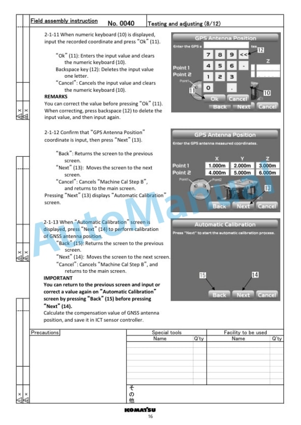 Komatsu D61EXi-24E0, D61PXi-24E0 Bull Dozer Field Assembly Instruction GEN00215-00-5