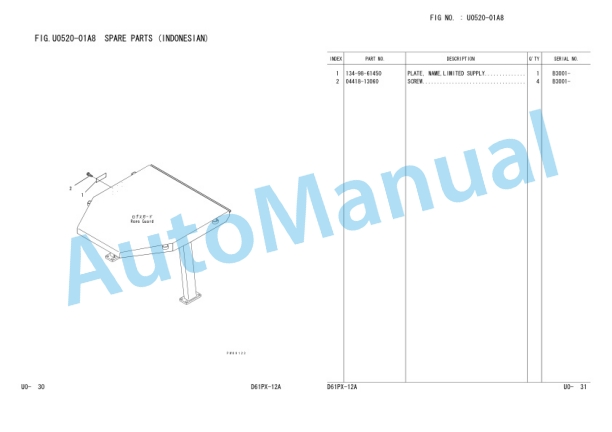 Komatsu D61PX-12 Parts Manual KEPB099900-5