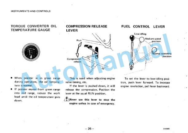 Komatsu D65A-6, D65E-6, D65P-6 Bull Dozer Operation and Maintenance Manual SEAM144B02-2