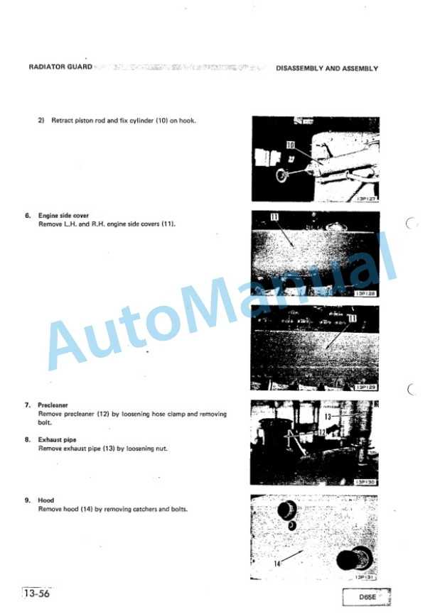 Komatsu D65E-6 Bull Dozer Shop Manual SEBM014YZ00-2