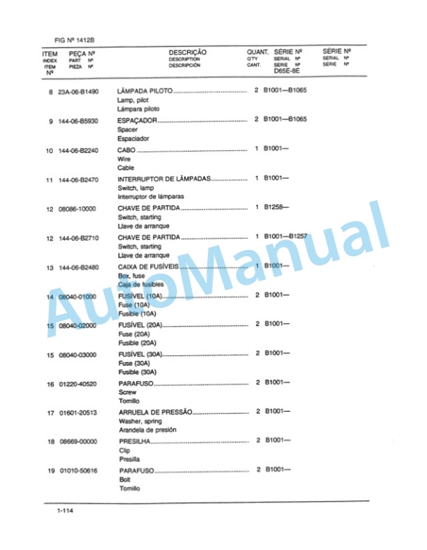 Komatsu D65E-8E Bulldozer Parts Manual KPPB001901-2