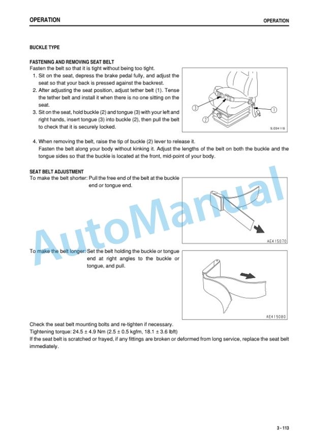 Komatsu D65EX-16, D65PX-16, D65WX-16 Bull Dozer Operation and Maintenance Manual PEN01602-03-3