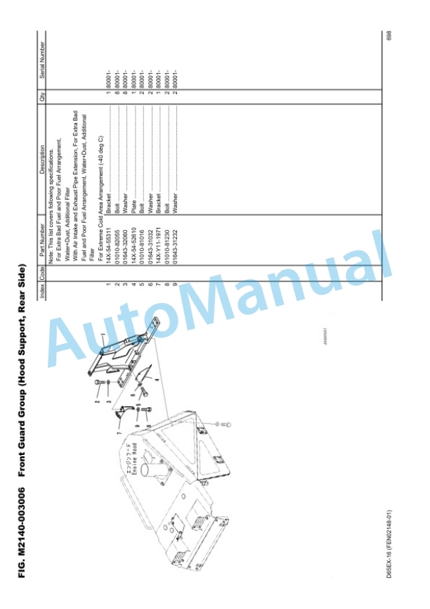Komatsu D65EX-16, SAA6D114E-3E Parts Manual FEN02148-01-4