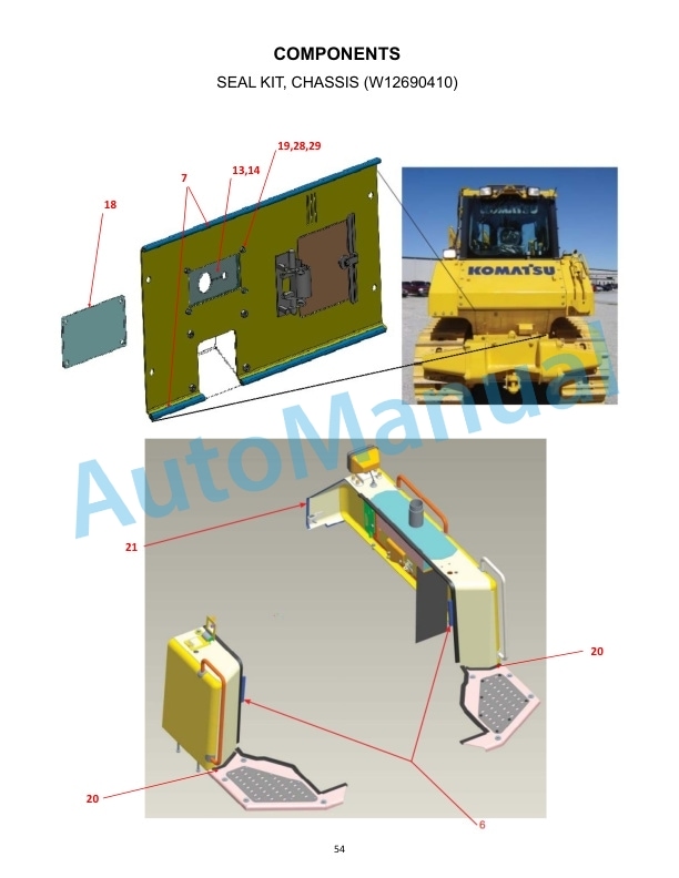 Komatsu D65EX-18, D65PX-18, D65WX-18 Waste Handler Dozer Parts Manual W12CLD6518002-4