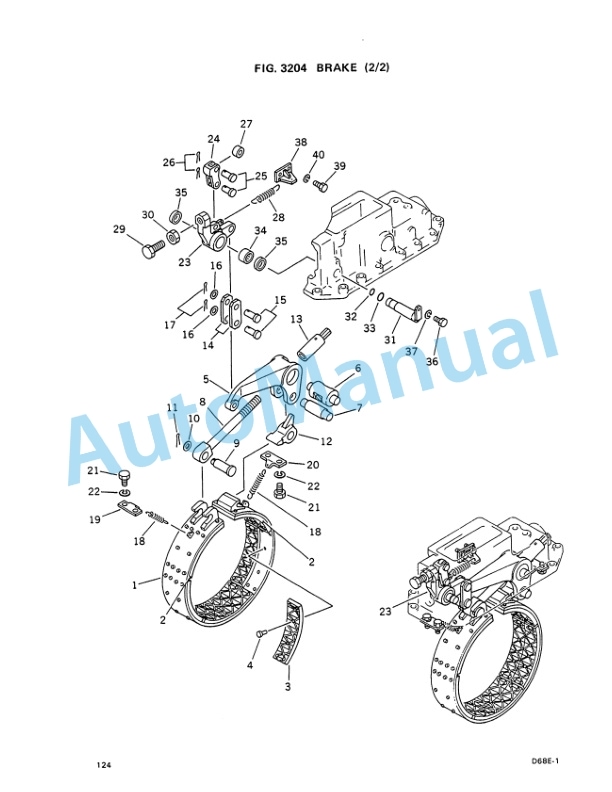 Komatsu D68E-1, D68P-1 Swamp Bulldozer Parts Manual PEPBU1440103-3