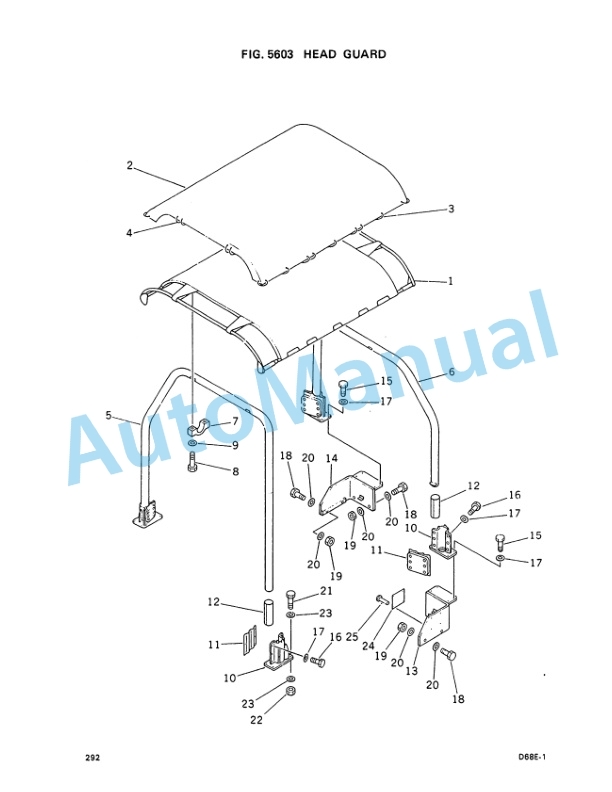 Komatsu D68E-1, D68P-1 Swamp Bulldozer Parts Manual PEPBU1440103-4