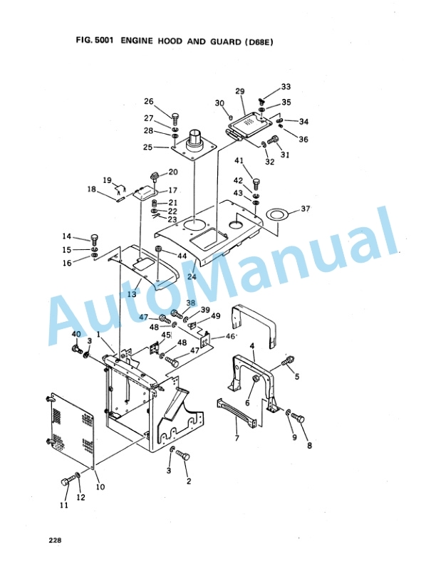 Komatsu D68E-1A, D68P-1A Bulldozer Parts Manual BEPBU14400-4