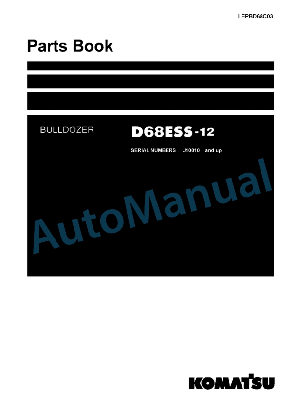 Komatsu D68ESS-12 Bulldozer Parts Manual LEPBD68C03