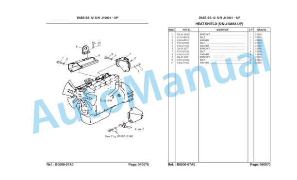 Komatsu D68ESS-12 Bulldozer Parts Manual LEPBD68C03-2