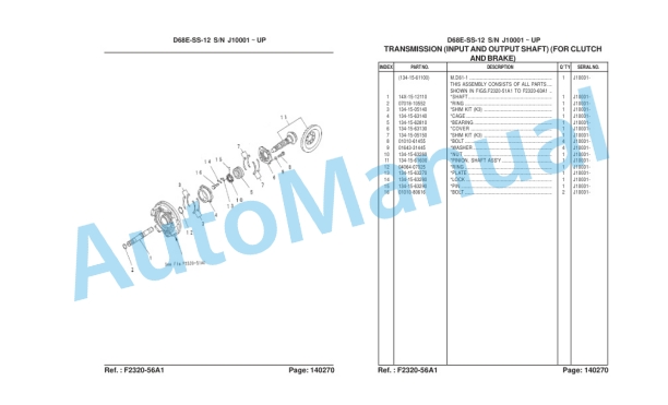 Komatsu D68ESS-12 Bulldozer Parts Manual LEPBD68C03-3
