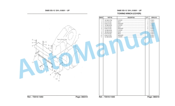 Komatsu D68ESS-12 Bulldozer Parts Manual LEPBD68C03-5