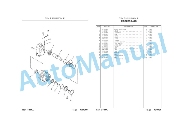 Komatsu D70-LE-8 Bulldozer Parts Manual LEPBD07802-2