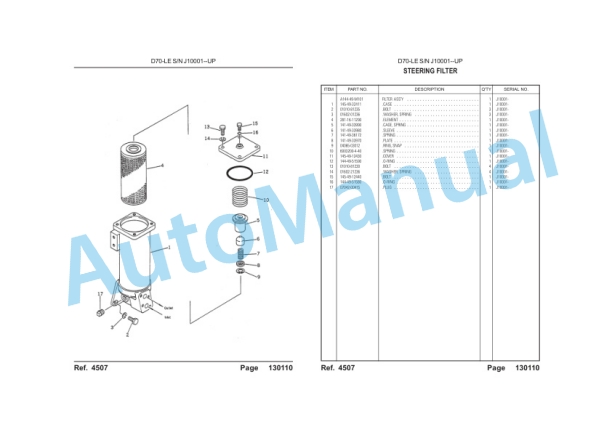 Komatsu D70-LE-8 Bulldozer Parts Manual LEPBD07802-3