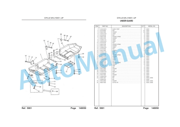 Komatsu D70-LE-8 Bulldozer Parts Manual LEPBD07802-4