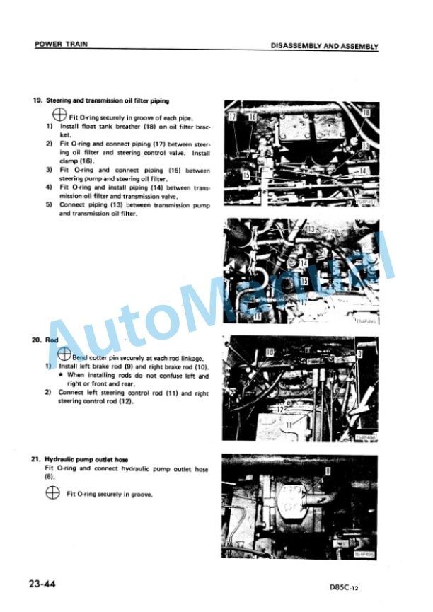 Komatsu D85C-12 PipeLayer Shop Manual SEBM0156B00-3