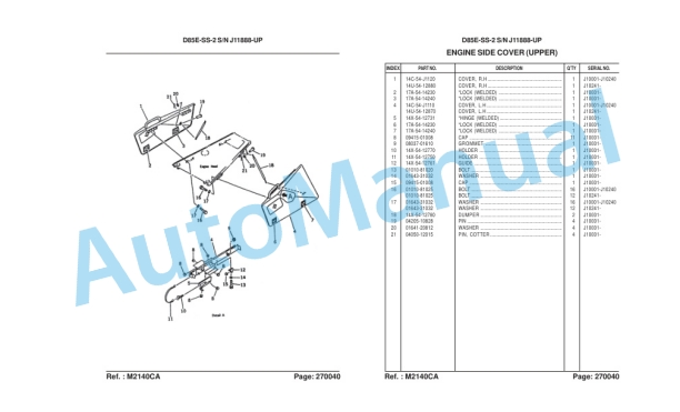 Komatsu D85E-SS-2 Bull Dozer Parts Manual LEPBD08203-4