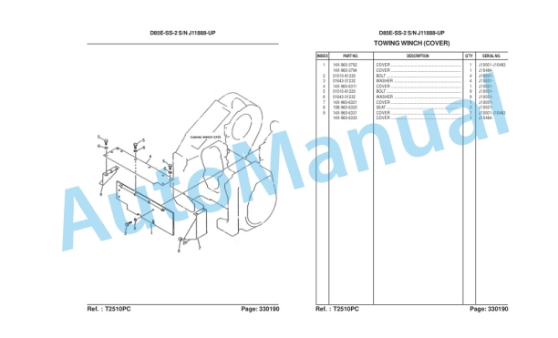 Komatsu D85E-SS-2 Bull Dozer Parts Manual LEPBD08203-5