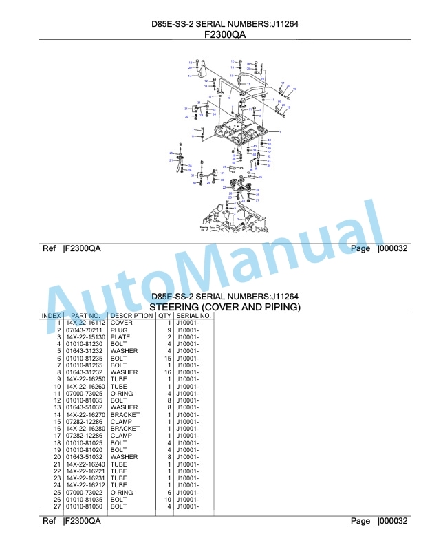 Komatsu D85ESS-2 Crawler Dozer Parts Manual-2