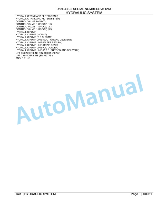 Komatsu D85ESS-2 Crawler Dozer Parts Manual-3