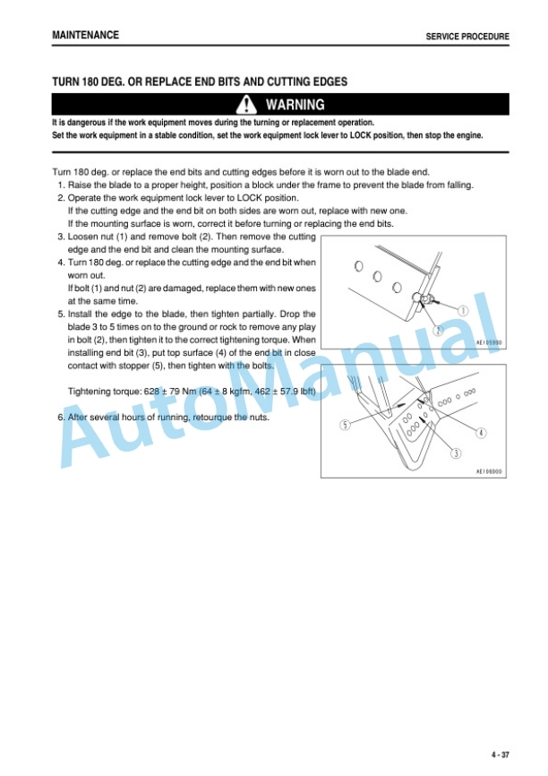 Komatsu D85EX-15E0, D85PX-15E0 Bull Dozer Operation and Maintenance Manual PEN01307-02-5