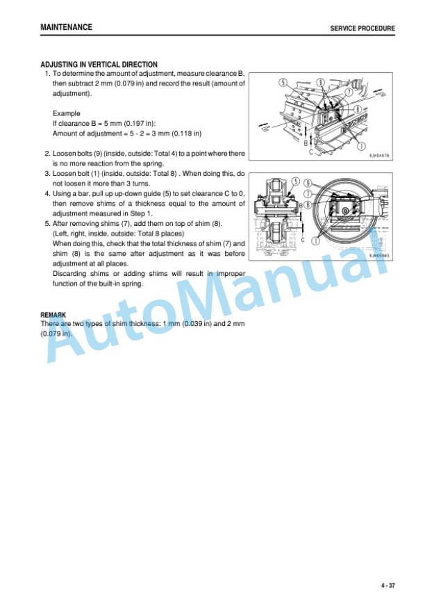 Komatsu D85EX-15E0, D85PX-15E0 Bull Dozer Operation and Maintenance Manual TEN00973-02-5