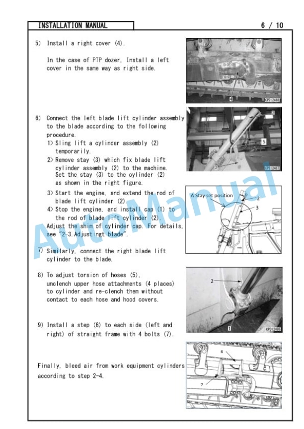 Komatsu D85EX-18E0, D85PX-18E0 Bull Dozer Field Assembly Instruction GEN00192-00-4
