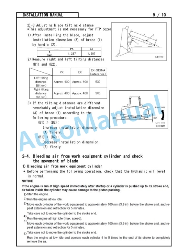 Komatsu D85EX-18E0, D85PX-18E0 Bull Dozer Field Assembly Instruction GEN00192-00-5