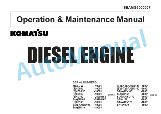 Komatsu Diesel Engine Operation and Maintenance Manual SEAMG6000007