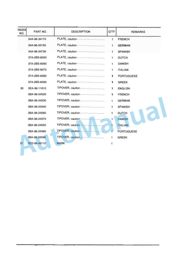 Komatsu EC Specification Forklift Truck Parts Manual FORMER01841_4-5