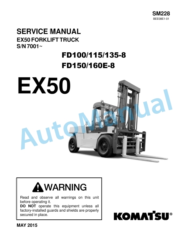 Komatsu EX50 Series Forklift Truck Service Manual SM228