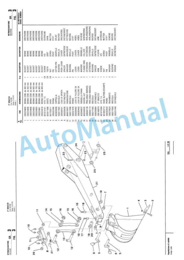 Komatsu Fai 585, 595 Articulate Rubber Tired Loader Parts Manual R41PR216C0101-4