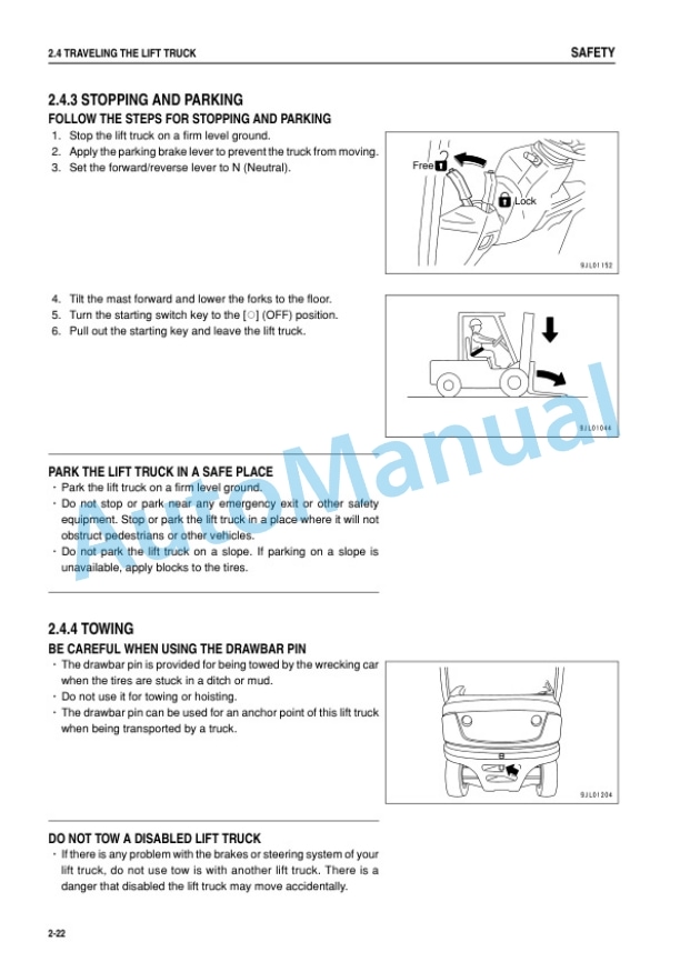 Komatsu FB10-12, FB14-12, FB15-12, FB18-12, FB15G-12, FB18G-12, FB20A-12, FB20AG-12 Electric Lift Truck Operation and Maintenance Manual ABA12E1-01-2