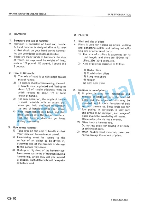 Komatsu FB10M-1, FB13M-1, FB15M-1 Electric Lift Truck Shop Manual FB10M-15M.1-BE1-2
