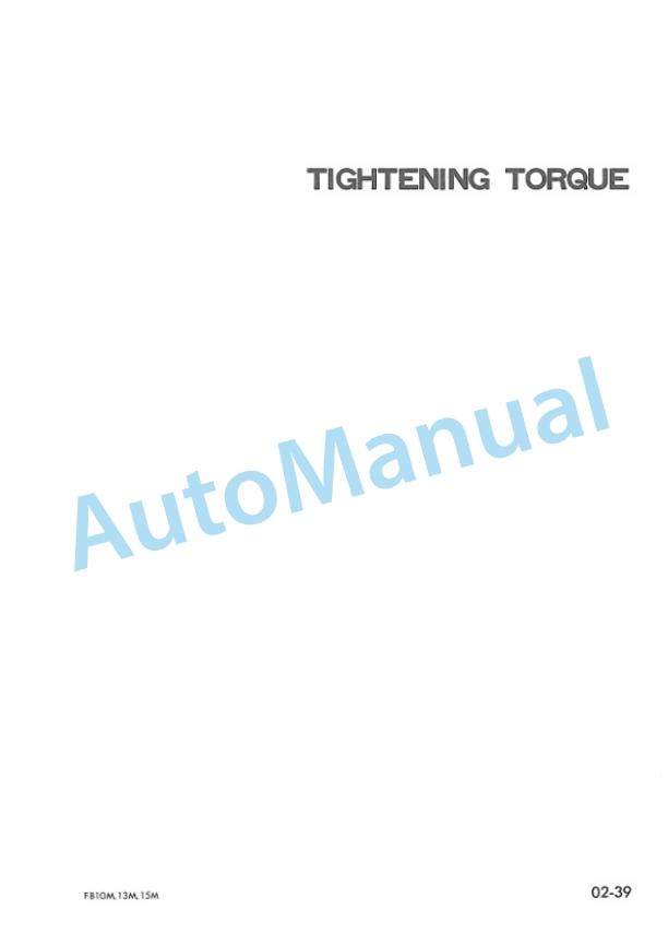 Komatsu FB10M-1, FB13M-1, FB15M-1 Electric Lift Truck Shop Manual FB10M-15M.1-BE1-3