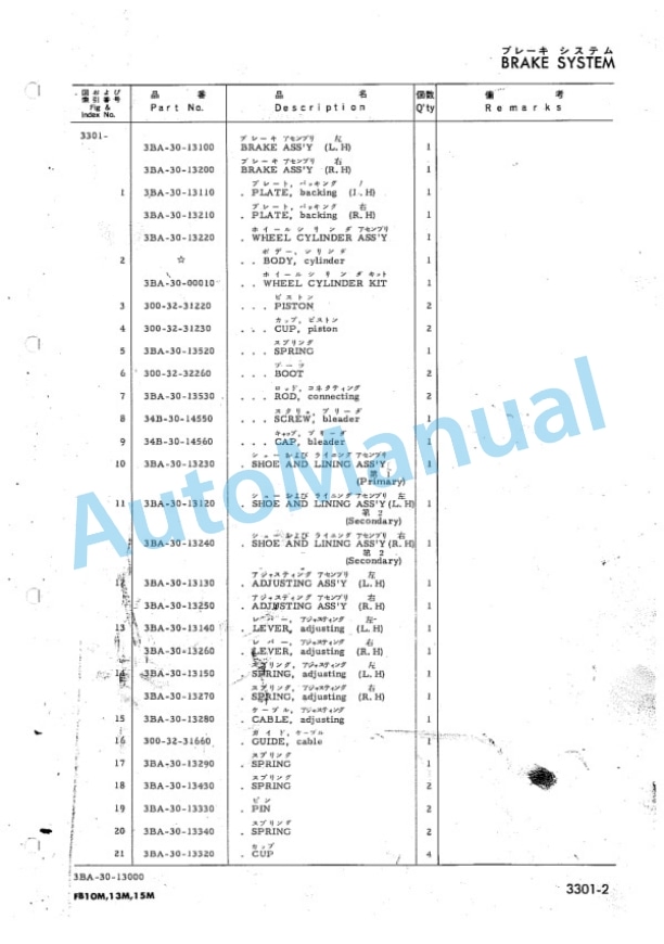 Komatsu FB10M-1, FB13M-1, FB15M-1 Forklift Truck Parts Manual FB10M_15M.1-PNE2-3