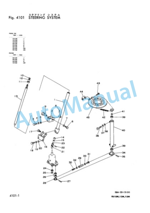 Komatsu FB10M-1, FB13M-1, FB15M-1 Forklift Truck Parts Manual FB10M_15M.1-PNE3-3