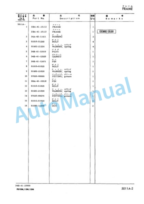 Komatsu FB10M-1, FB13M-1, FB15M-1 Forklift Truck Parts Manual FB10M_15M.1-PNE3-4