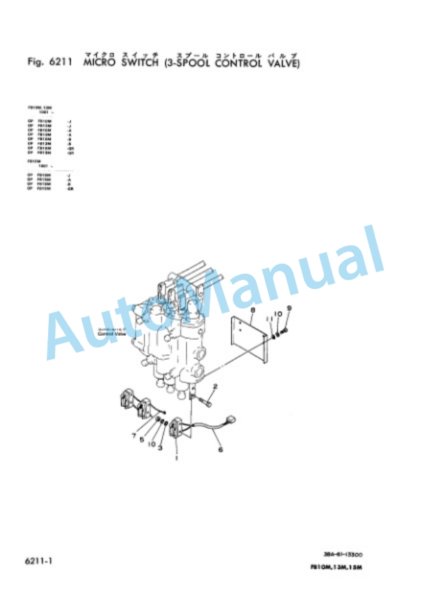 Komatsu FB10M-1, FB13M-1, FB15M-1 Forklift Truck Parts Manual FB10M_15M.1-PNE3-5