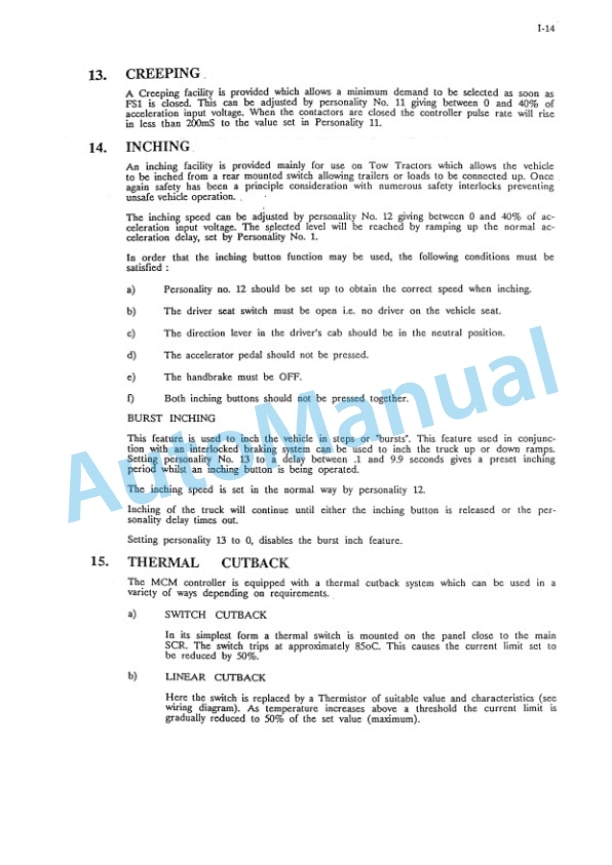 Komatsu FB10M-2, FB13M-2, FB15M-2, FB18M-2, FB10M-3, FB13M-3, FB15M-3, FB18M-3 Motor Control System Service Manual FBM10_18.2ESV-BE1-2