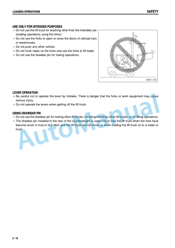 Komatsu FB10M-3, FB13M-3, FB15M-3, FB18M-3 Electric Lift Truck Operation and Maintenance Manual AMA03EC1-01-2