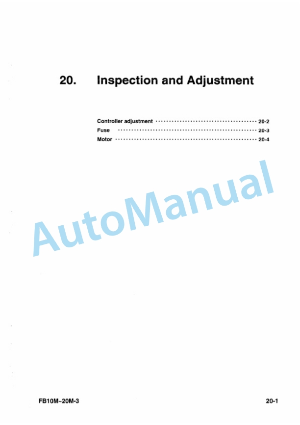 Komatsu FB10M-3, FB13M-3, FB15M-3, FB18M-3, FB20M-3 Electrical Equipment Shop Manual BMA03E1-01-2