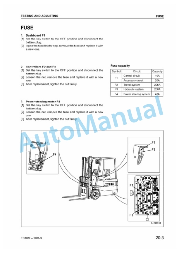Komatsu FB10M-3, FB13M-3, FB15M-3, FB18M-3, FB20M-3 Electrical Equipment Shop Manual BMA03E1-02-2