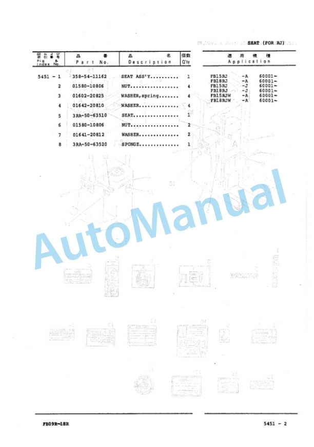 Komatsu FB10RL-10, FB13RL-10, FB14RL-10, FB15RL-10, FB18RL-10, FB15RJ-10, FB18RJ-10, FB15RJW-10, FB18RJW-10, FB10RS Parts Manual PRA10A1-01-4
